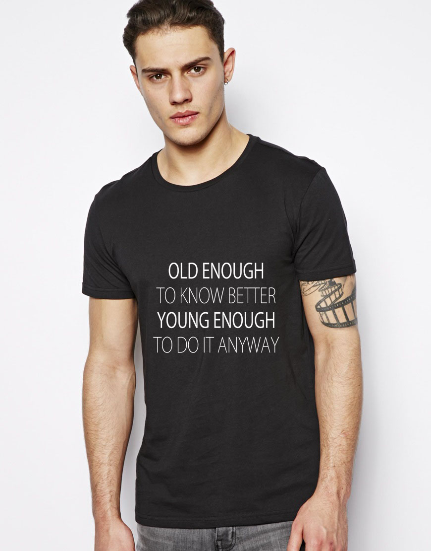 Tricou Old Enough - Negru